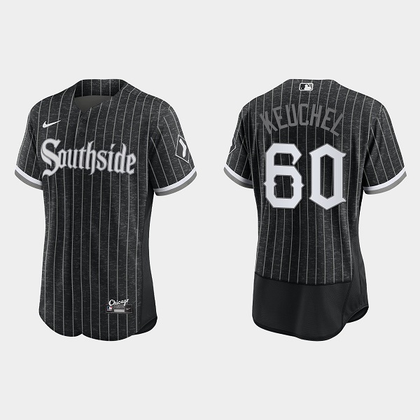 Men's Chicago White Sox #60 Dallas Keuchel Black 2021 City Connect Replica Flex Base Stitched MLB Jersey